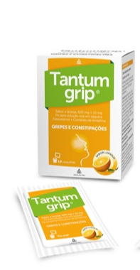 Tantumgrip sabor a laranja, 600/10 mg x 10 pó solução oral saquetas 