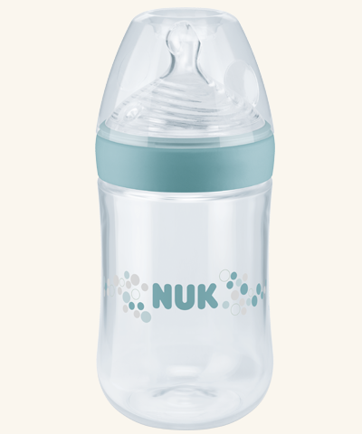 Nuk Nature Sense Biberão de Silicone 6-18m 260ml Azul Bolinhas