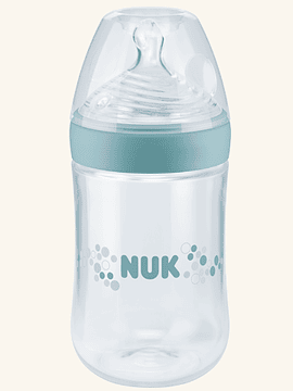 Nuk Nature Sense Biberão de Silicone 6-18m 260ml Azul Bolinhas