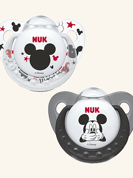 Nuk Chupeta Mickey Mouse Látex 6-18m (2unid) Cinzento+Transparente