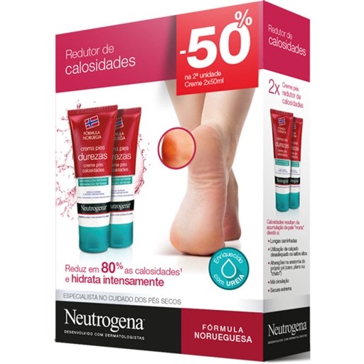 Neutrogena Duo Creme de Pés Redutor de Calosidades 2 x 50 ml com Desconto na 2ª Embalagem