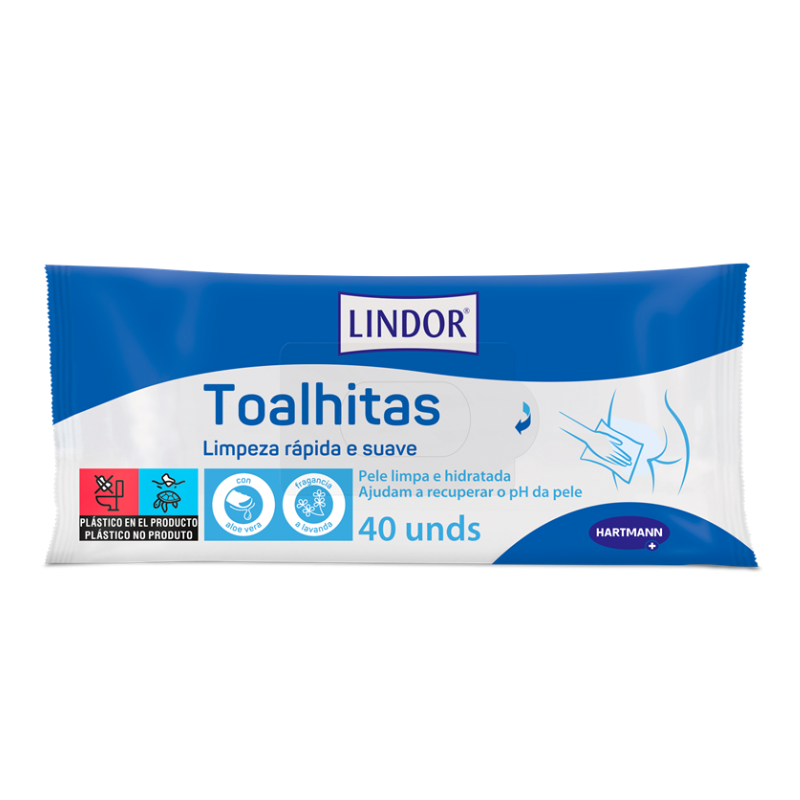  Lindor Toalhitas Skin x40 Unidades