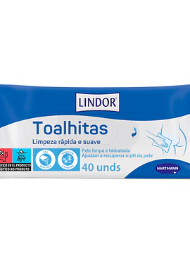  Lindor Toalhitas Skin x40 Unidades