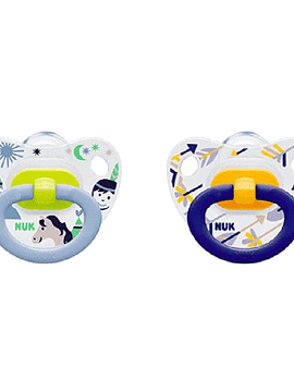 Nuk Chupeta Silicone 0-6m (2unid)Azul+Marinho