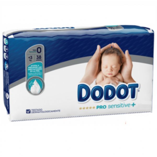 Dodot Pro Sensitive+ Fraldas Tam 0 -  < 3kg (38 unidades)