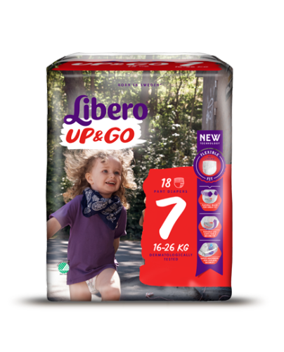 Libero Up&Go Fraldas Tamanho 7 - 16-26 Kg (18 unidades)