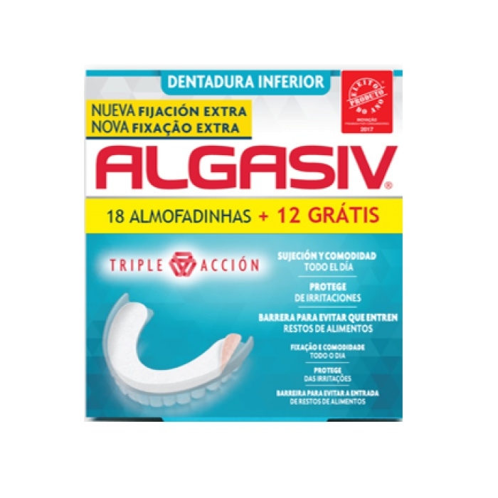 Algasiv Almofada Adesiva Prótese Dentária Inferior com Oferta de Almofada Inferior