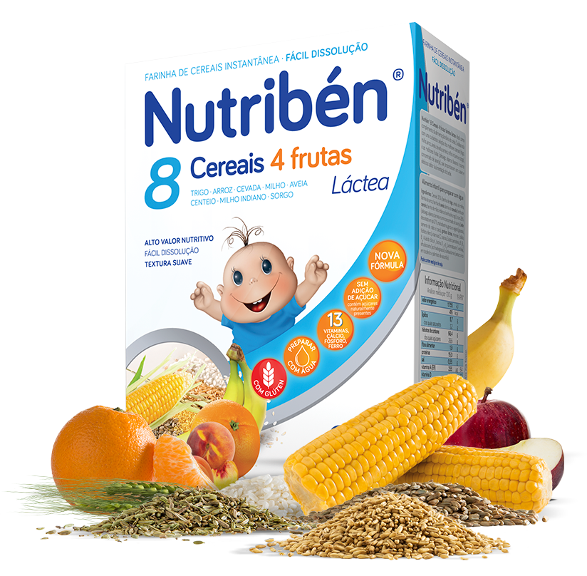 Nutribén Farinha Láctea 8 Cereais e 4 Frutas - 300g