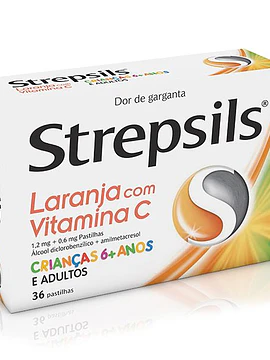 Strepsils Laranja com Vitamina C, 1,2/0,6 mg x 36 pastilhas 