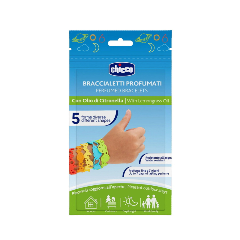 Chicco Natural Pulseira Silicone Perfumada x5 unidades
