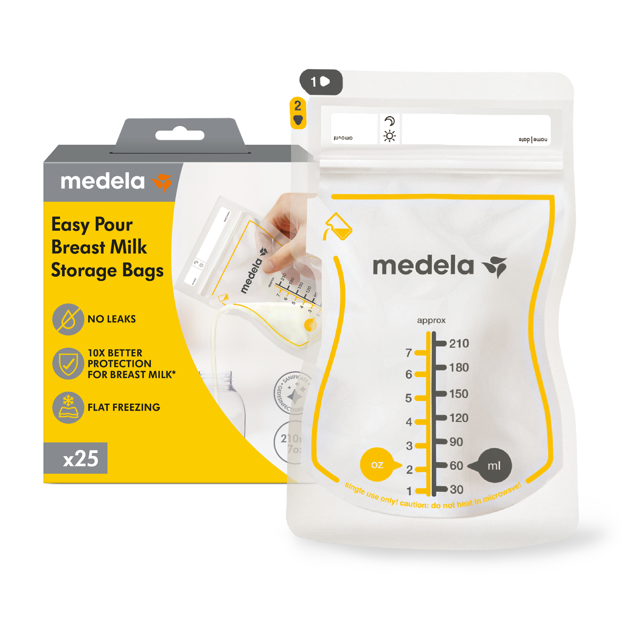 Medela Easy Pour Saco Conservação  Leite X25 unidades