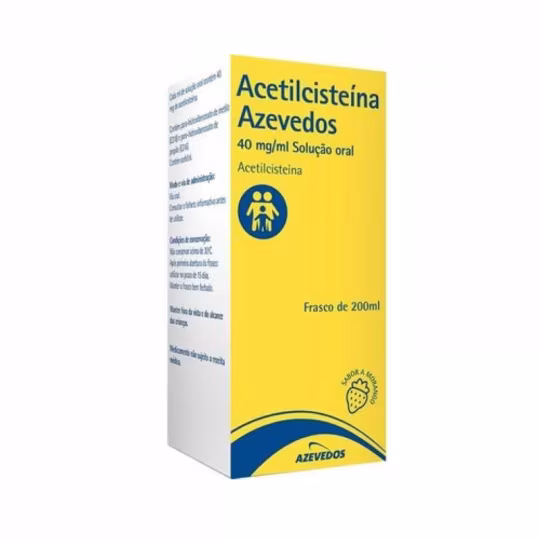 Acetilcisteina Azevedos Xarope 40mg/ml Morango 200ml