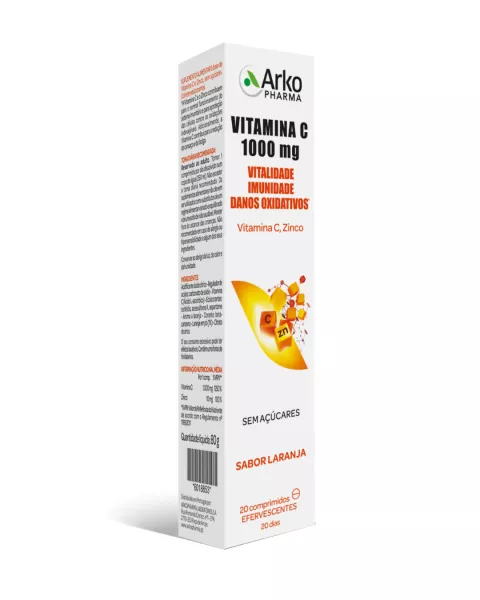 Arkopharma Vitamina C + Zinco 20 Comprimidos Efervescentes