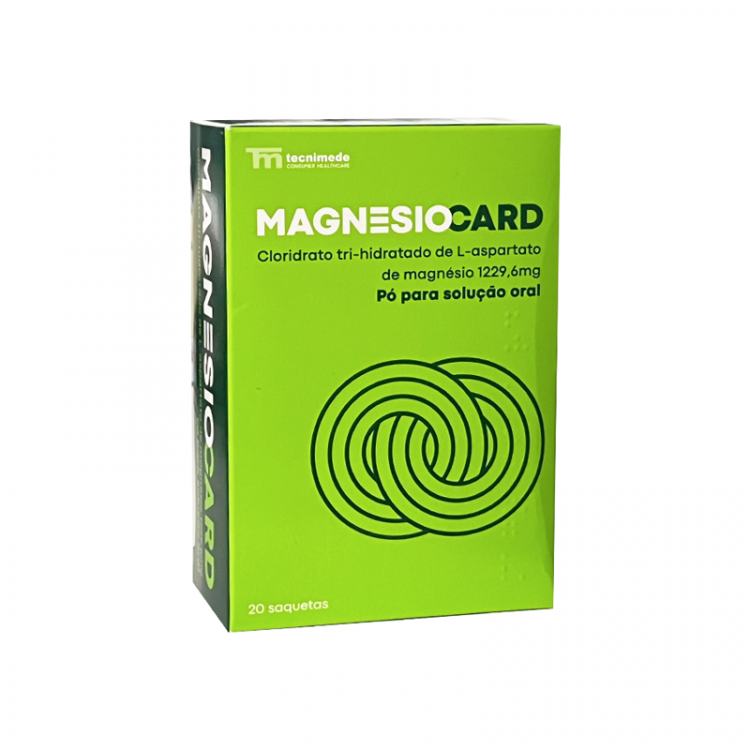 Magnesiocard, 1229,6 mg x 20 pó solução oral saqueta 