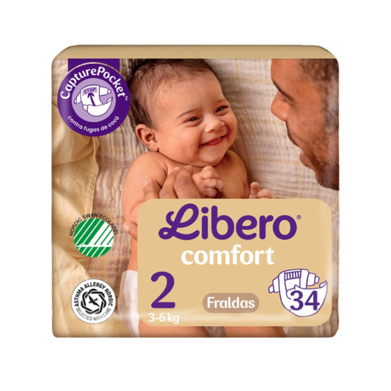 Libero 2 Newborn Fraldas  3-6Kg 34 Unidades