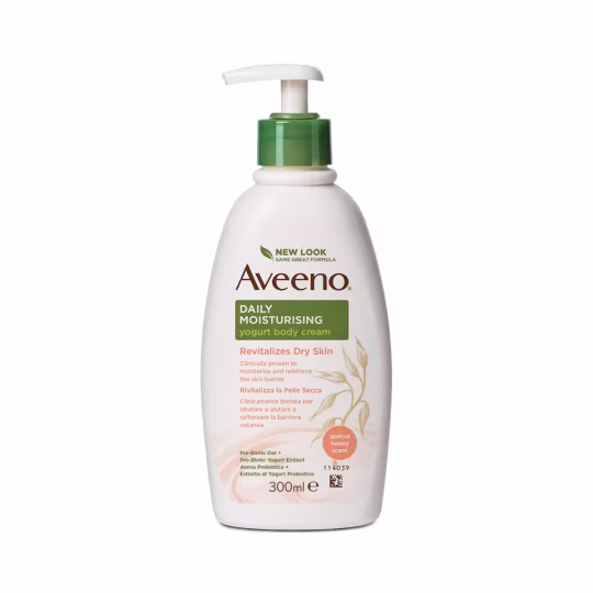 Aveeno Daily Moisturising Creme Corporal de Iogurte Fragrância a Damasco e Mel 300 ml