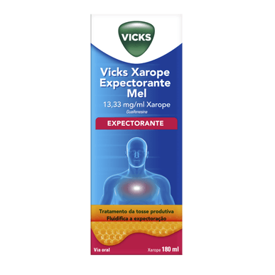 Vicks Xarope Expectorante Mel (180mL), 13,33 mg/mL x 1 xar mL