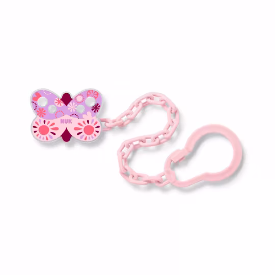 Nuk Corrente Chupeta Classic Borboleta Rosa