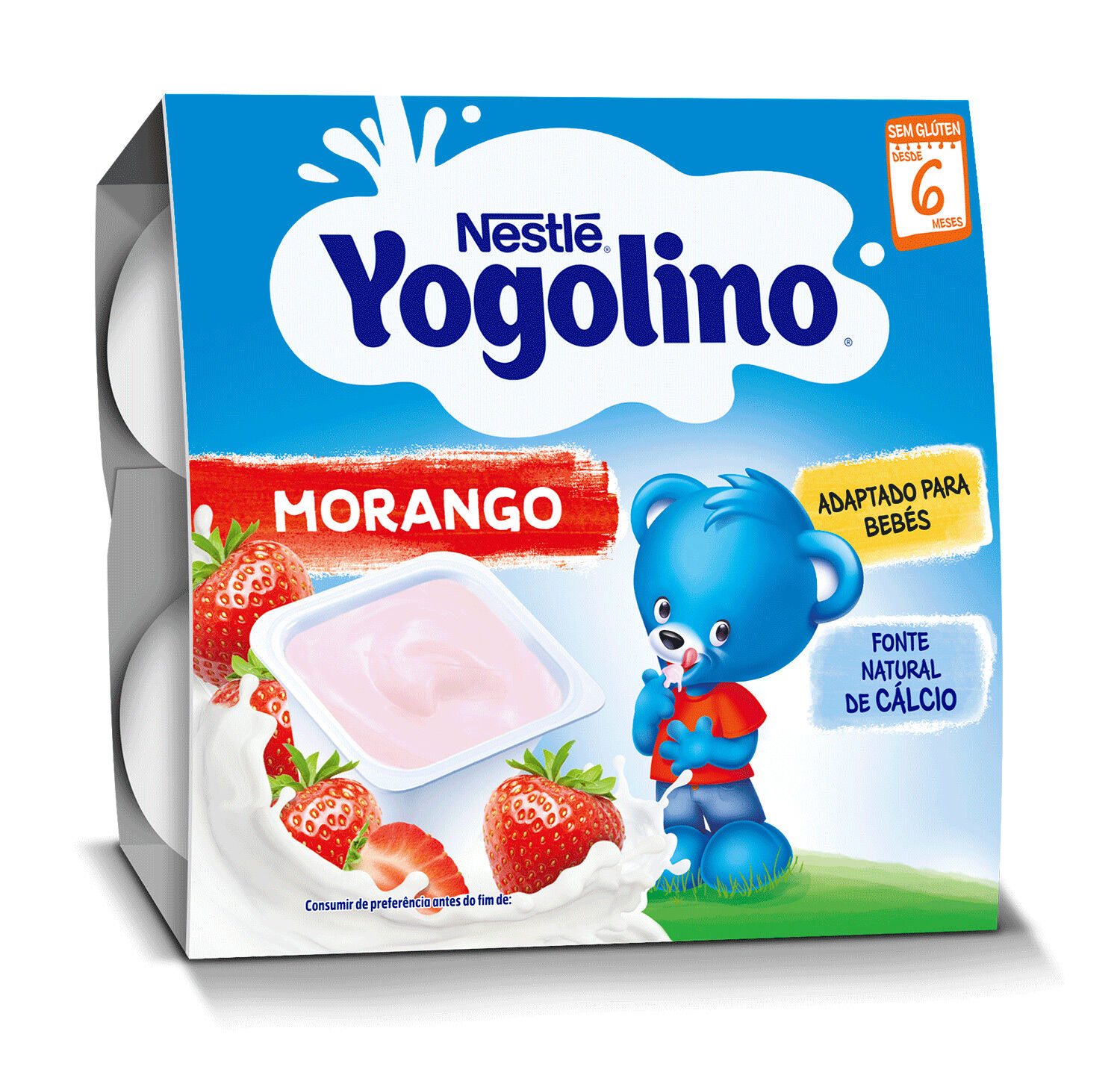 Nestlé iogolino Morango 8M+ 4x100g