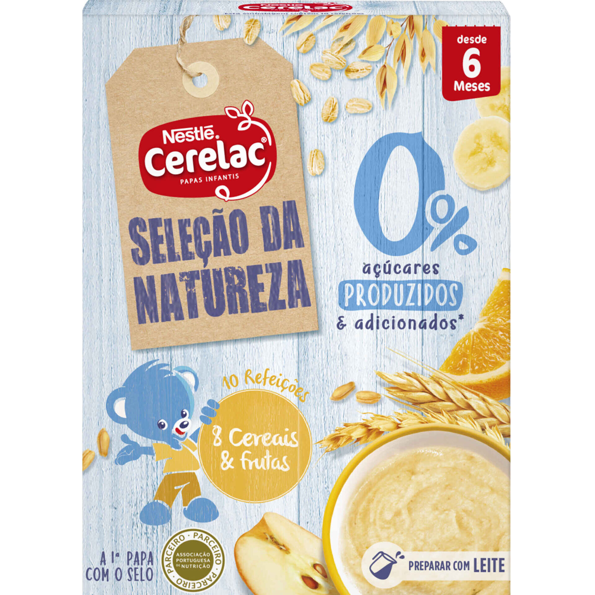 CERELAC Seleção da Natureza 0% Açúcares 8 Cereais & Frutas 160g