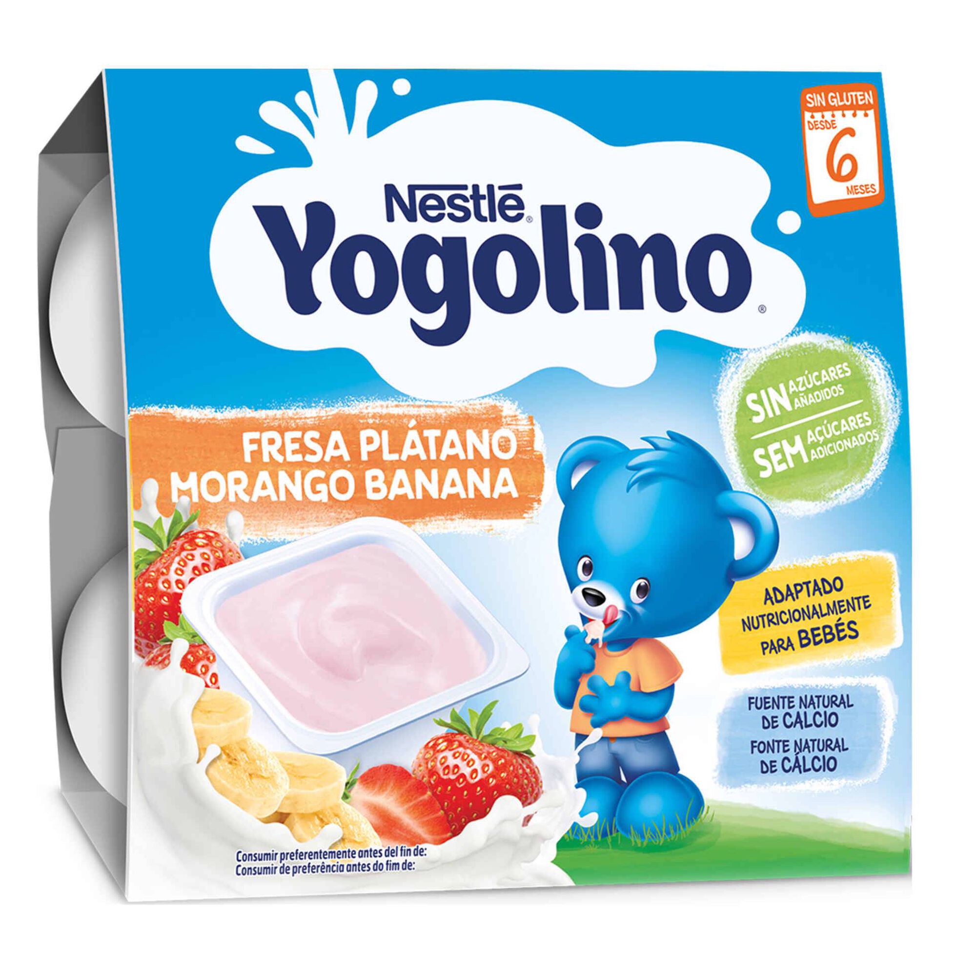 Nestlé Yogolino 0% Açucares Morango e Banana 4x100g