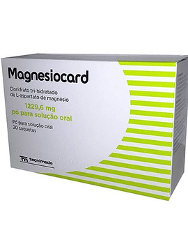 Magnesiocard, 1229,6 mg x 20 pó solução oral saqueta 