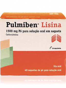 Pulmiben Lisina, 1500 mg x 40 pó solução oral saquetas 