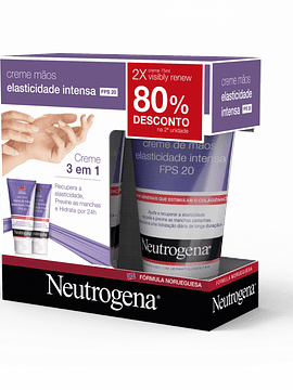 Neutrogena Visibly Renew Creme de Mãos Elasticidade Intensa SPF20  2 x75 ml Desconto 80% 2ª Embalagem