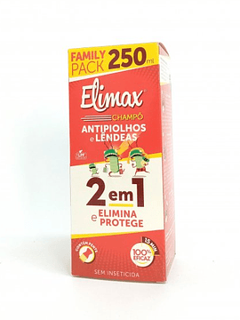 Elimax Champô Antipiolhos e Lêndeas Embalagem Familiar  250 ml