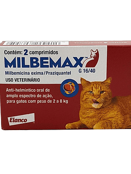 Milbemax 16mg/40mg Gatos x2 Comprimidos