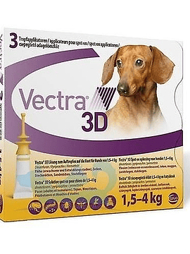 Vectra 3D Cães 1.5-4 Kg x3 Pipetas Solução Punticforme