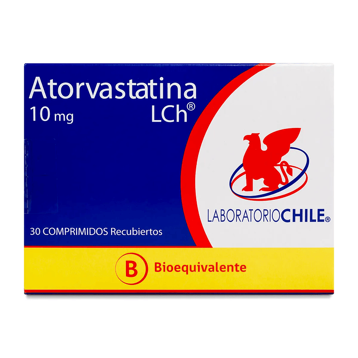 Atorvastatina 10 mg Lab Chile x 30 comprimidos recubiertos 1