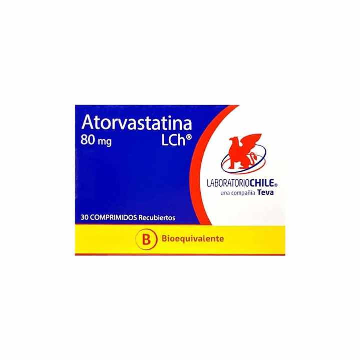 Atorvastatina 80 mg Lab Chile x 30 comprimidos recubiertos 1