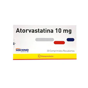 Atorvastatina 10 mg Ascend x 30 comprimidos recubiertos