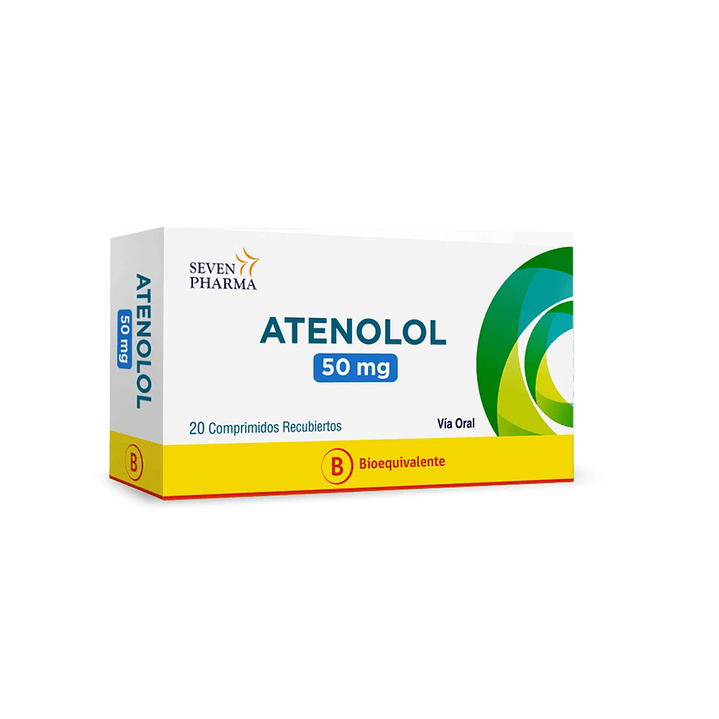 Atenolol 50 mg Seven Pharma x 20 comprimidos recubiertos 1