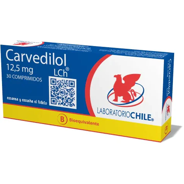 Carvedilol 12.5 mg Lab Chile x 30 comprimidos 1