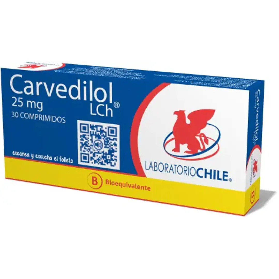 Carvedilol 25 mg Lab Chile x 30 comprimidos 1