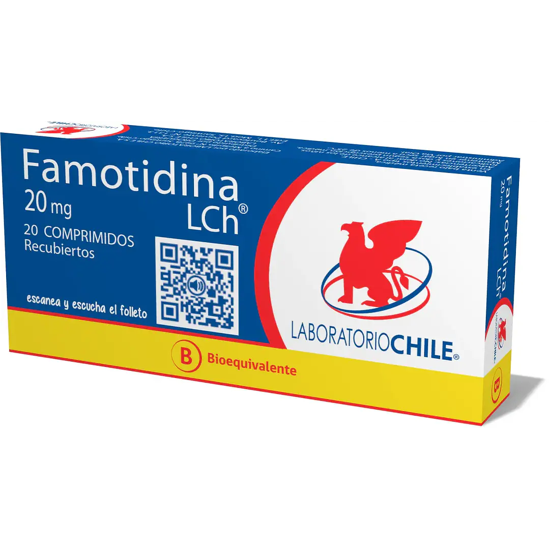 Famotidina 20 mg Lab Chile x 20 comprimidos recubiertos 1