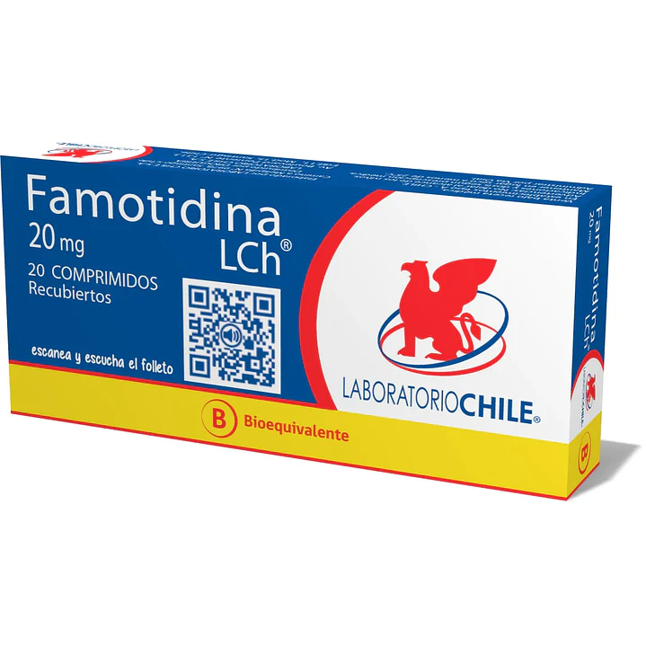Famotidina 20 mg Lab Chile x 20 comprimidos recubiertos 1
