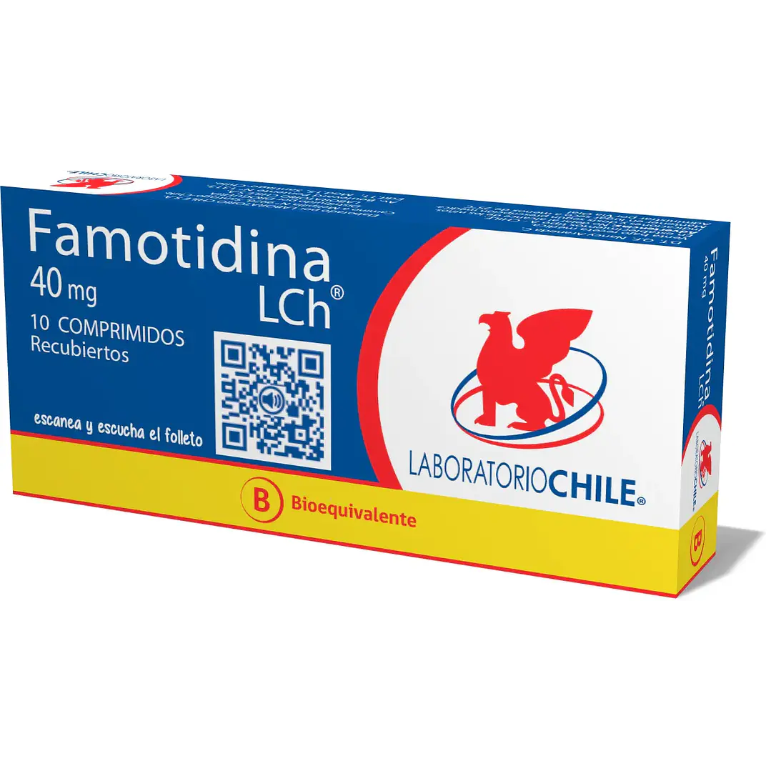 Famotidina 40 mg Lab Chile x 10 comprimidos recubiertos 1