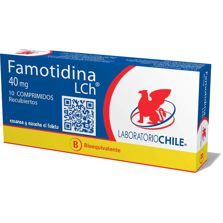 Famotidina 40 mg Lab Chile x 10 comprimidos recubiertos 1
