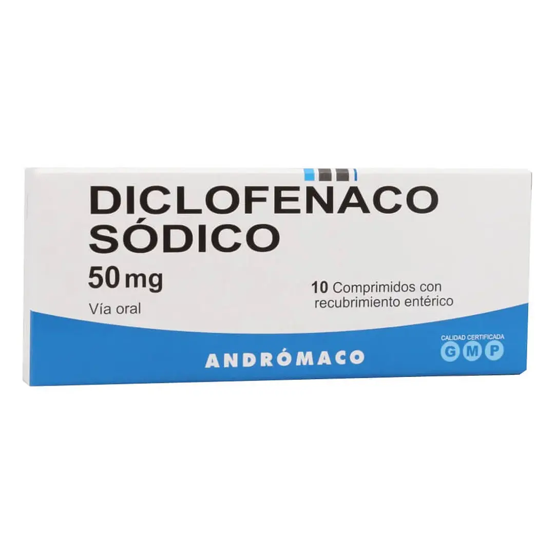 Diclofenaco Sódico 50 mg Andrómaco x 10 comprimidos recubiertos 1