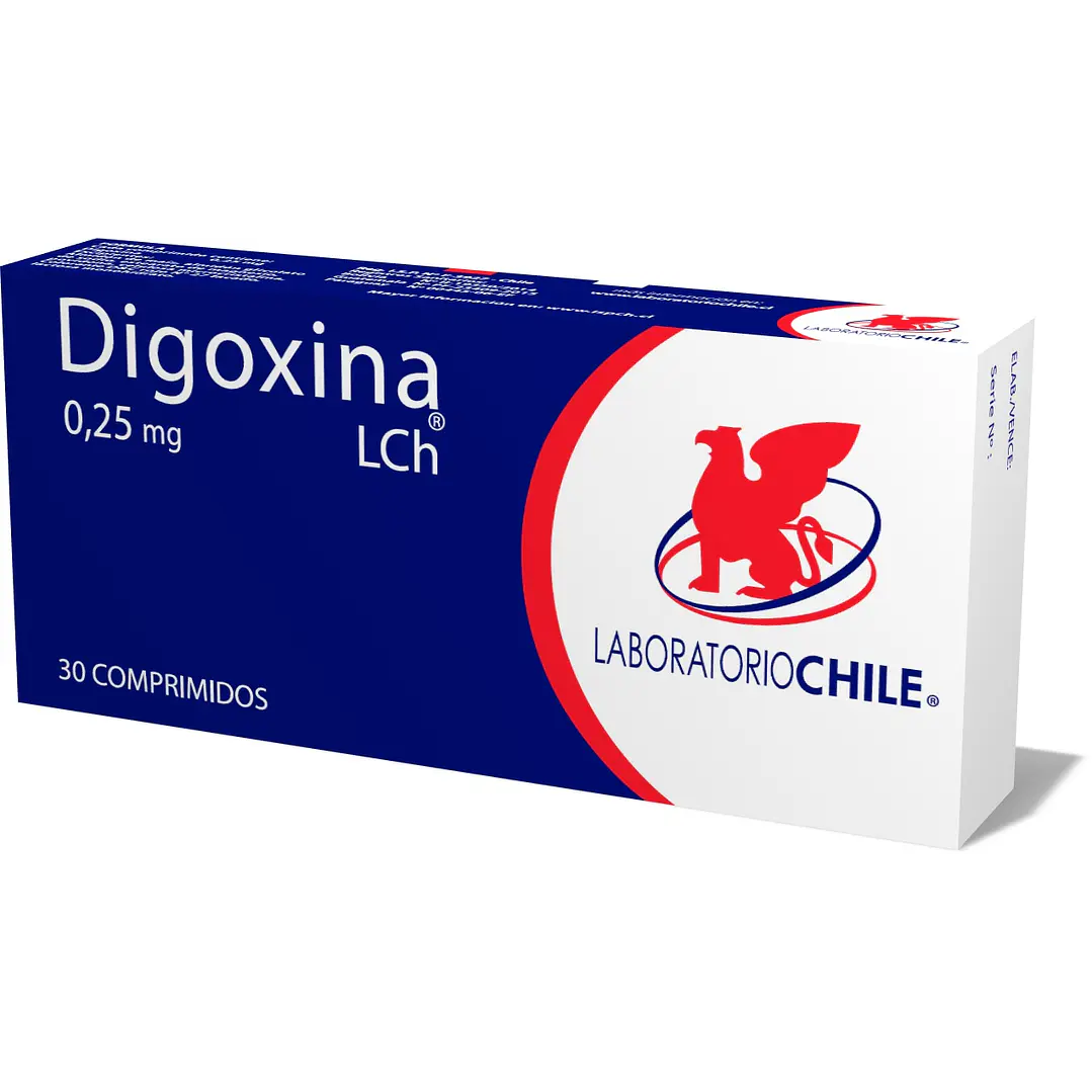 Digoxina 0.25 mg Lab Chile x 30 comprimidos 1