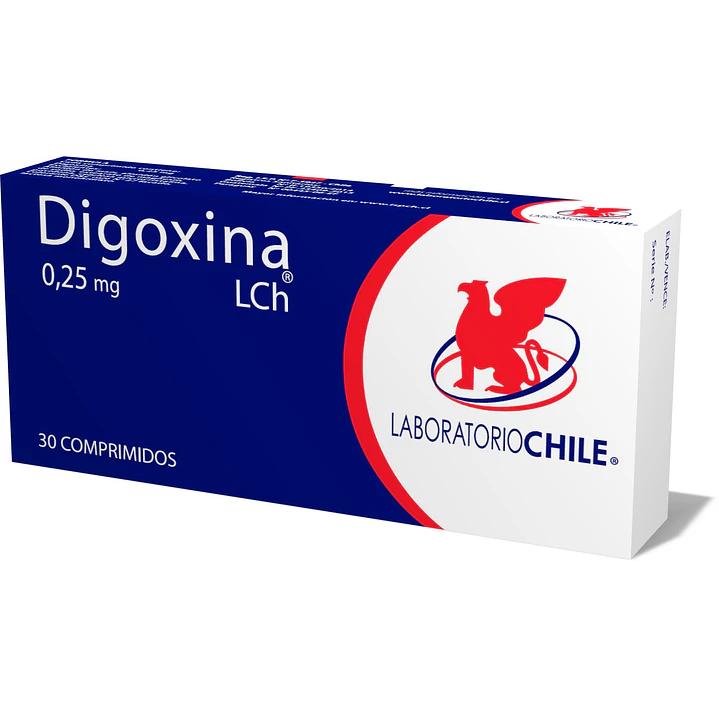 Digoxina 0.25 mg Lab Chile x 30 comprimidos 1
