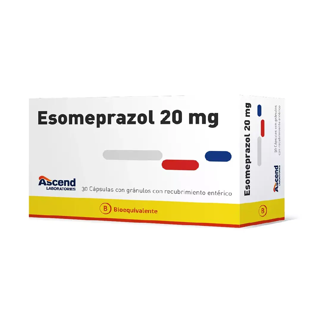 Esomeprazol 20 mg Ascend x 30 cápsulas con granulos de recubrimiento entérico 1