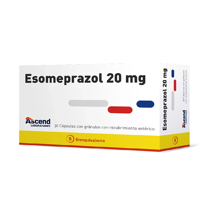Esomeprazol 20 mg Ascend x 30 cápsulas con granulos de recubrimiento entérico 1