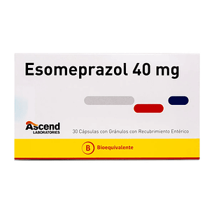 Esomeprazol 40 mg Ascend x 30 cápsulas con gránulos con recubrimiento entérico