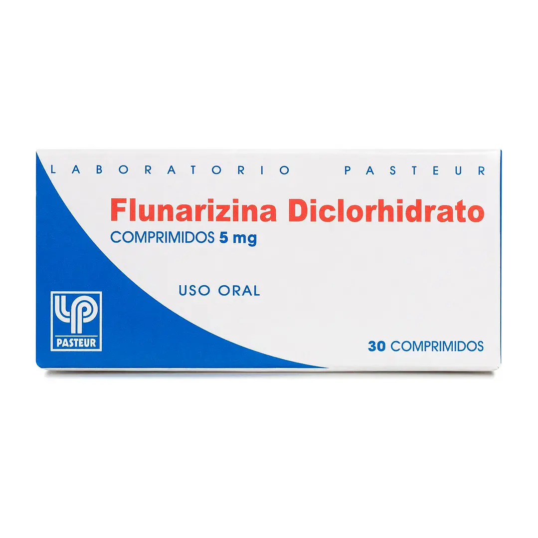 Flunarizina Diclorhidrato 5 mg Pasteur x 30 comprimidos 1