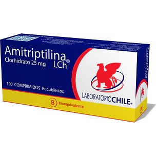 Amitriptilina Clorhidrato 25 mg Lab Chile x 100 comprimidos recubiertos