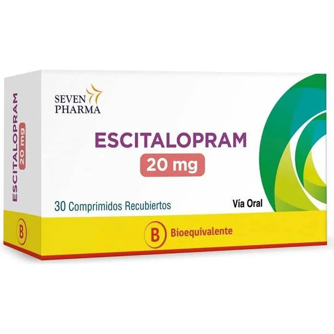 Escitalopram 20 mg Seven Pharma x 30 comprimidos recubiertos 1